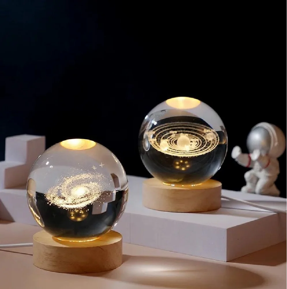 3D Galaxy Crystal Ball Lamp For Home / Office / Bedroom Decoration