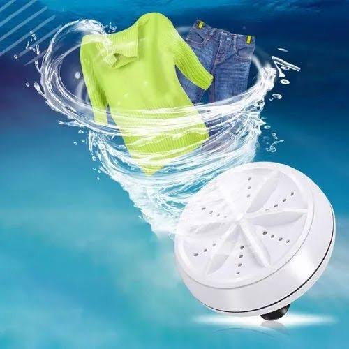 2In1 Mini Washing Machine Portable Rotating Ultrasonic Turbine Washer