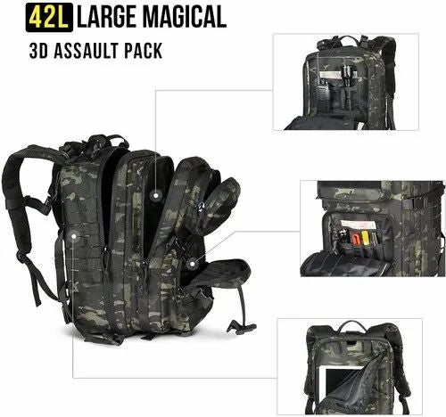 Military Tactical Backpack Large Army 3 Day Assault Pack, Medical Backpack Bag