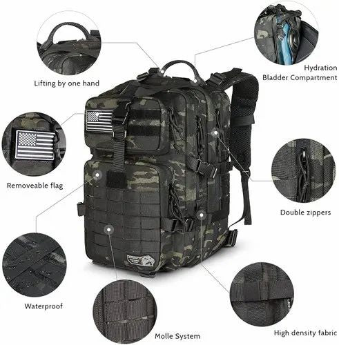 Military Tactical Backpack Large Army 3 Day Assault Pack, Medical Backpack Bag